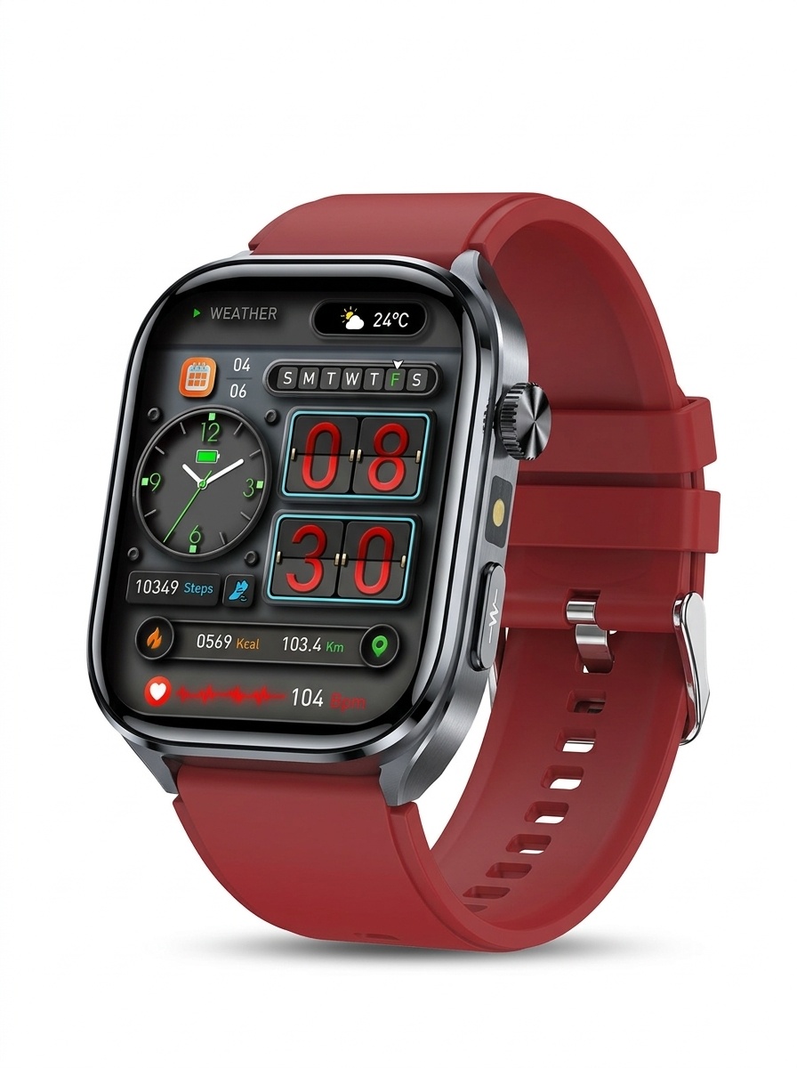 Smart Health ECG Watch with Square HD Screen & Bluetooth Calling