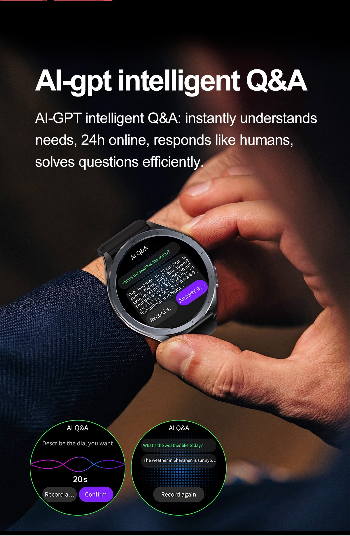 AI Smart ECG Health Watch with Round AMOLED Display & Bluetooth Calling