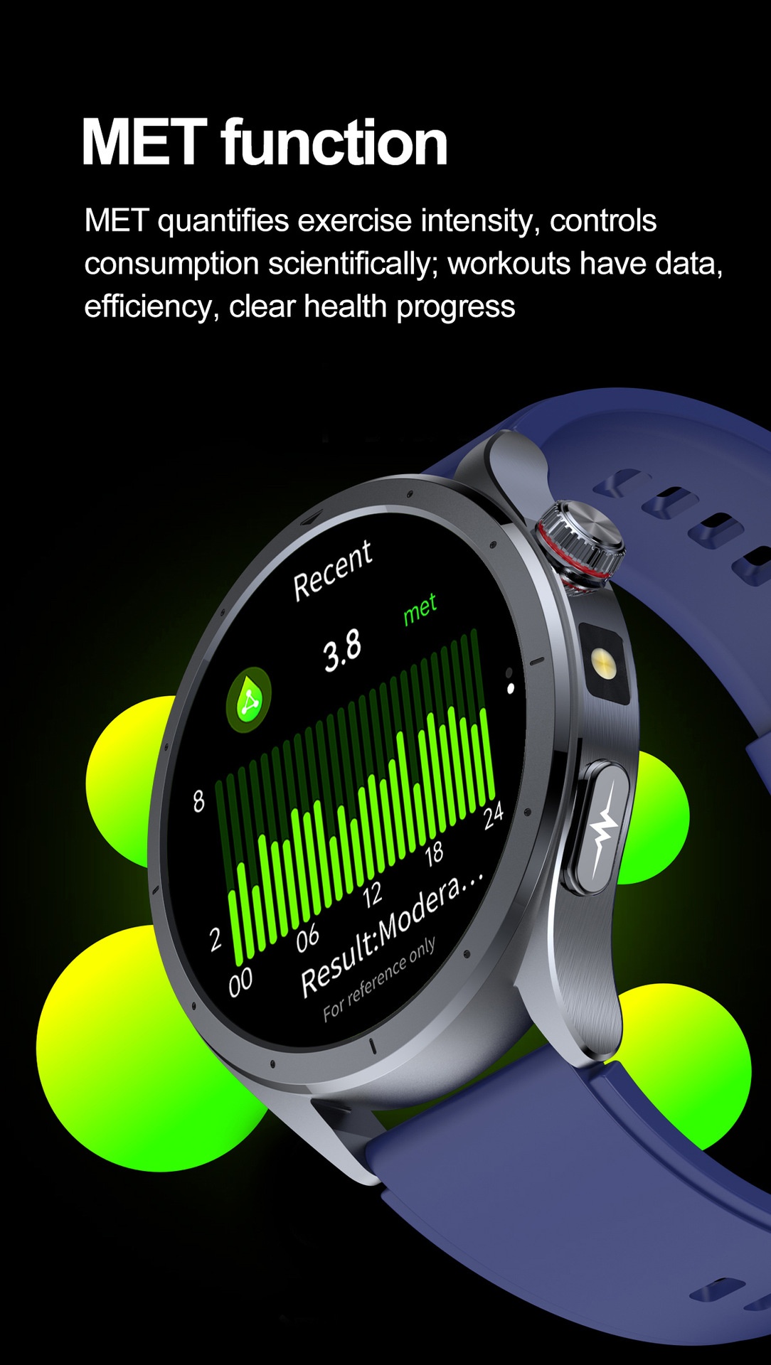 AI Smart ECG Health Watch with Round AMOLED Display & Bluetooth Calling