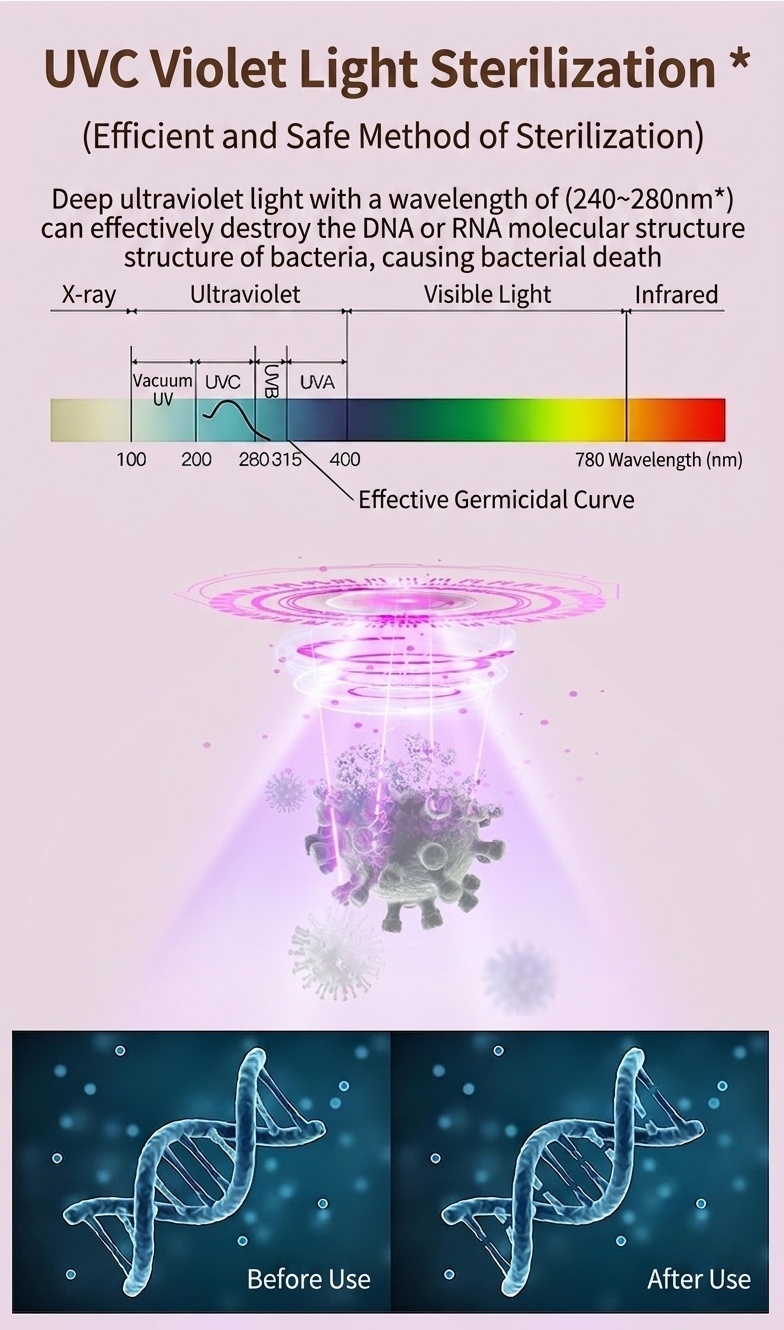 Humidificador inalámbrico esterilizador UV, difusor de nano-niebla portátil de 320 ml con batería de 1200 mAh, rotación de 360°, funcionamiento silencioso para el hogar y la oficina.