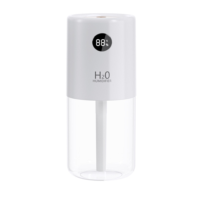 Humidificador inalámbrico esterilizador UV, difusor de nano-niebla portátil de 320 ml con batería de 1200 mAh, rotación de 360°, funcionamiento silencioso para el hogar y la oficina.