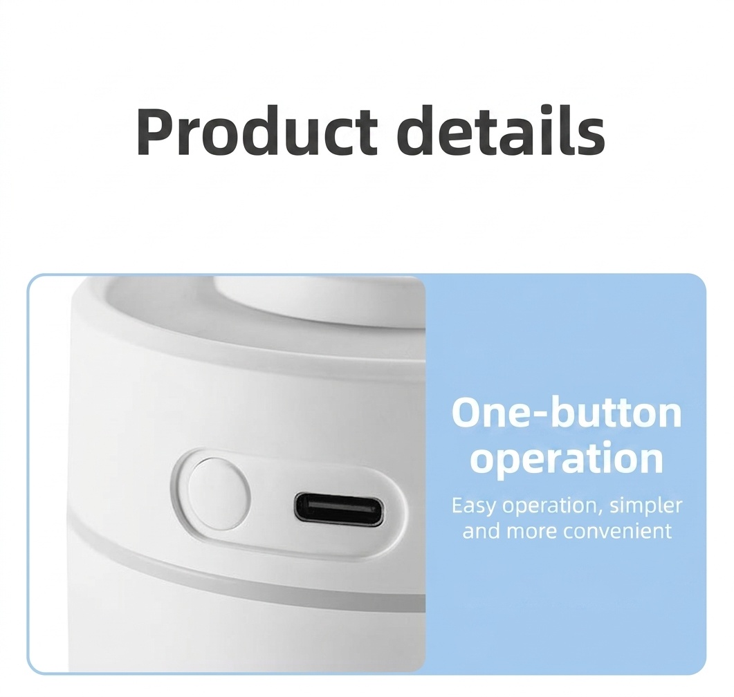 Humidificador portátil mini BW-1, difusor de aire USB silencioso con luz nocturna LED de colores, tecnología de niebla fina y 2 modos de pulverización para el hogar, la oficina y el coche.