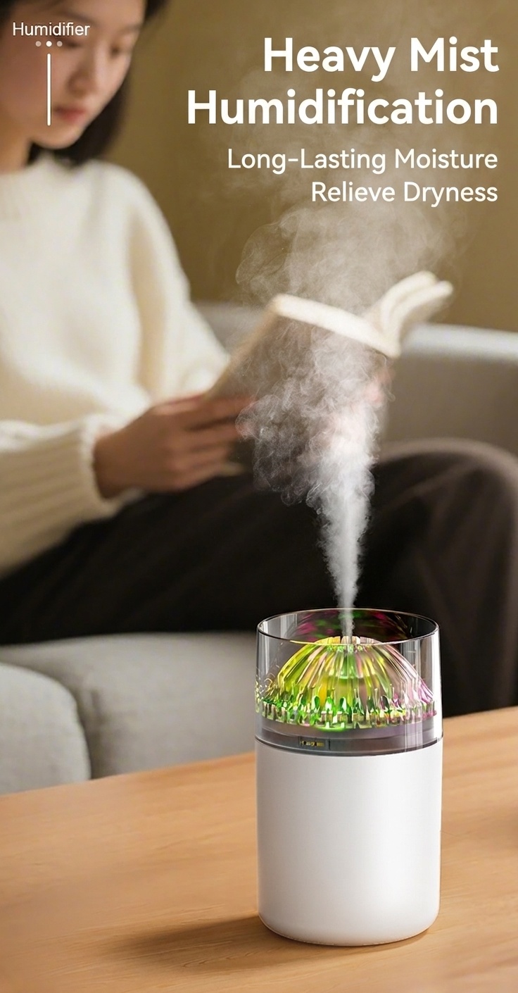 Mini humidificador portátil, difusor de aire USB de nano niebla de 180 ml con luz LED RGB, funcionamiento silencioso de 4 a 8 horas para coche, oficina, dormitorio y viajes.