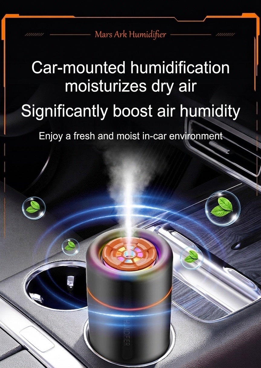 Mini humidificador portátil USB y difusor de aceites esenciales, purificador de aire silencioso de niebla fina con luz LED vibrante para el hogar, la oficina, el dormitorio y el coche.