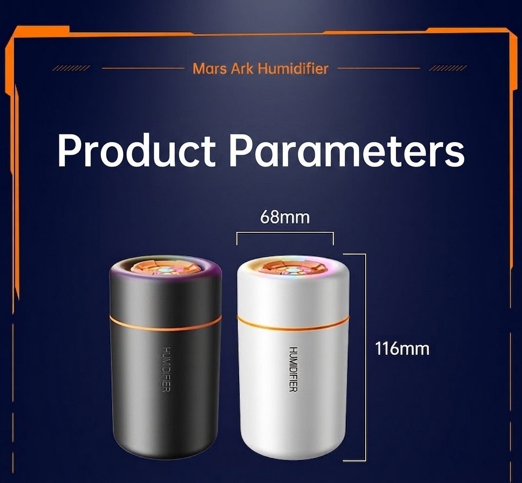 Mini humidificador portátil USB y difusor de aceites esenciales, purificador de aire silencioso de niebla fina con luz LED vibrante para el hogar, la oficina, el dormitorio y el coche.