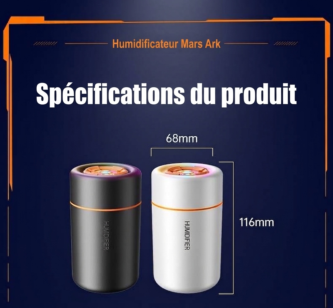 Mini humidificateur portable USB et diffuseur d'huiles essentielles, purificateur d'air silencieux à brume fine avec lumière LED vibrante pour la maison, le bureau, la chambre et la voiture