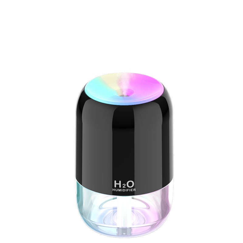 Humidificador USB mini portátil, difusor de niebla fina silencioso de 200 ml con luz nocturna RGB, 2 modos de niebla y apagado automático, 8 horas de hidratación para el hogar y los viajes.