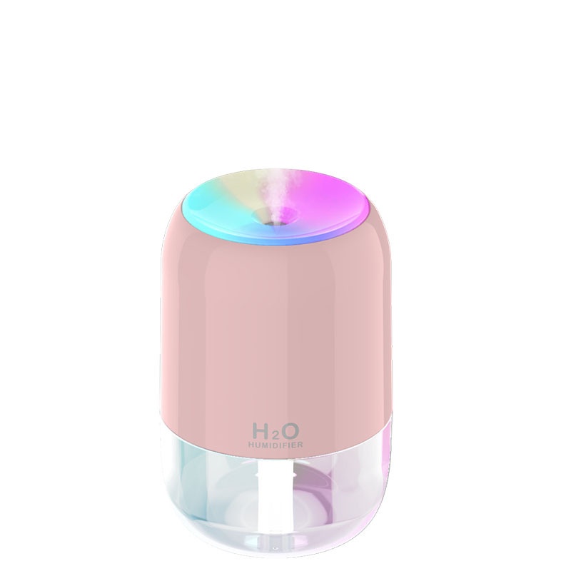Humidificador USB mini portátil, difusor de niebla fina silencioso de 200 ml con luz nocturna RGB, 2 modos de niebla y apagado automático, 8 horas de hidratación para el hogar y los viajes.