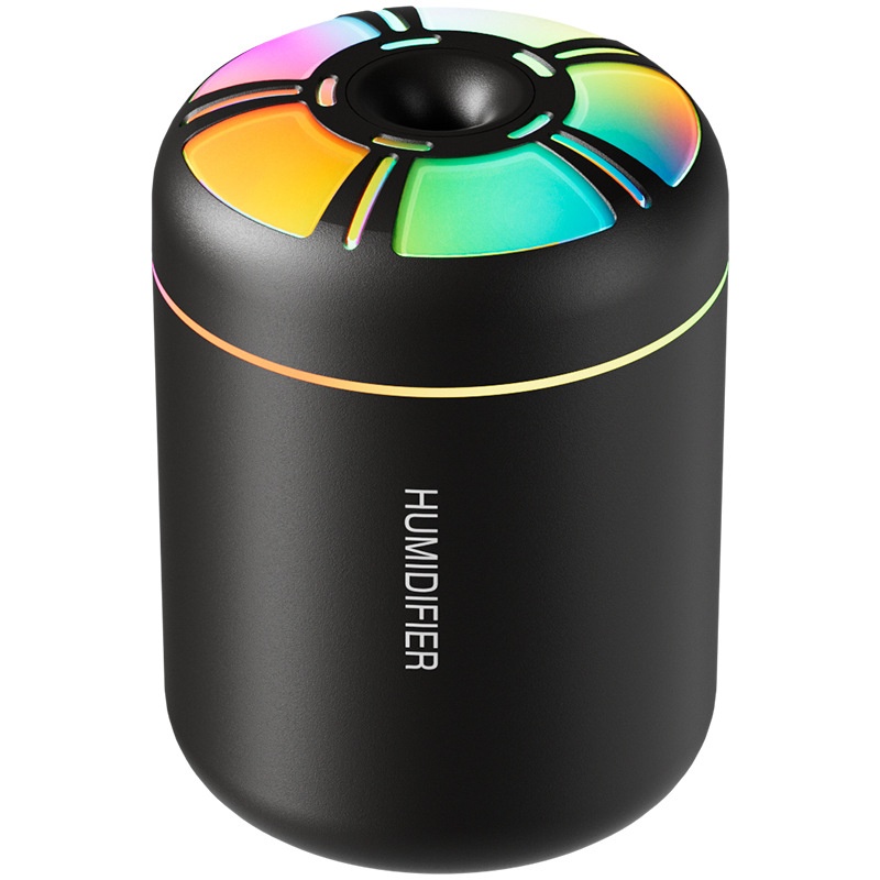Humidificador USB mini Aurora, difusor de aire portátil de 180 ml con luz nocturna LED de 7 colores, niebla fina silenciosa de 40 ml/h para el hogar, la oficina, el dormitorio y el coche.
