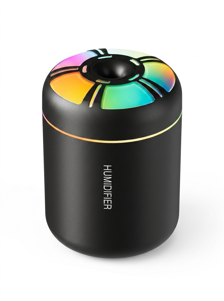 Humidificador USB mini Aurora, difusor de aire portátil de 180 ml con luz nocturna LED de 7 colores, niebla fina silenciosa de 40 ml/h para el hogar, la oficina, el dormitorio y el coche.