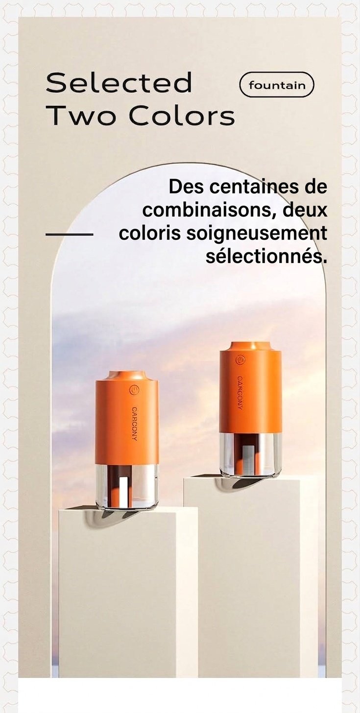 Humidificateur et stérilisateur d'air intelligent pour voiture, diffuseur de brume fine à démarrage/arrêt automatique avec purification à 360°, fonctionnement ultra-silencieux et nettoyage facile pour véhicules