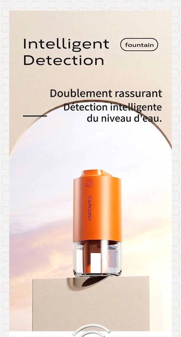 Humidificateur et stérilisateur d'air intelligent pour voiture, diffuseur de brume fine à démarrage/arrêt automatique avec purification à 360°, fonctionnement ultra-silencieux et nettoyage facile pour véhicules
