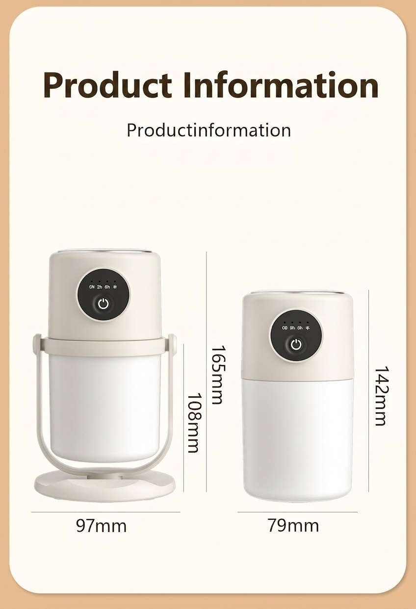 Humidificador USB portátil, difusor de niebla continua silenciosa de 280 ml con luz nocturna relajante, rotación de 360° y temporizador inteligente para el hogar, la oficina y los viajes.