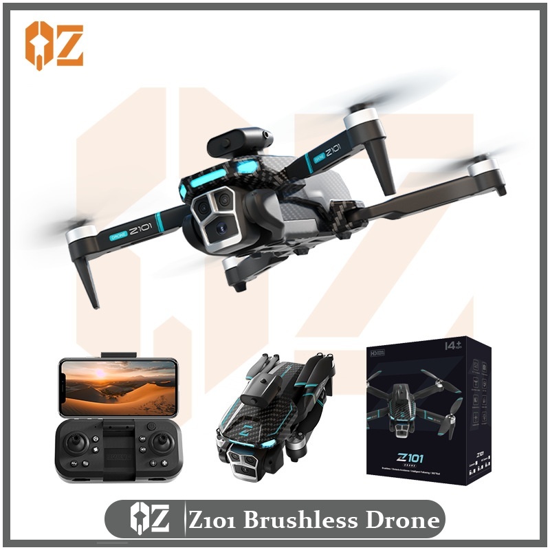 Z101 GPS Brushless Drone with 8K Triple Camera, Intelligent Obstacle Avoidance, Auto Return, Foldable RC Quadcopter for Adults