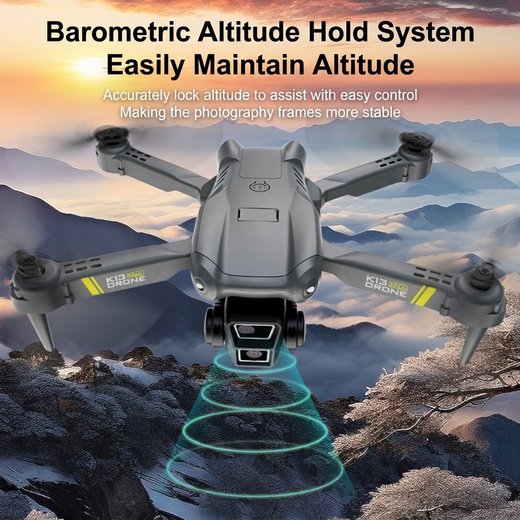K13 Max 4K Dual Camera Drone, Foldable RC Quadcopter with Altitude Hold, App Control, and Long Flight Time