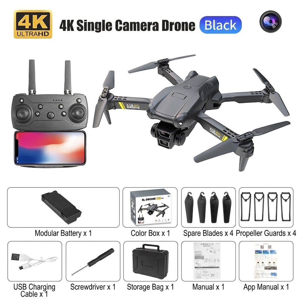 K13 Max 4K Dual Camera Drone, Foldable RC Quadcopter with Altitude Hold, App Control, and Long Flight Time
