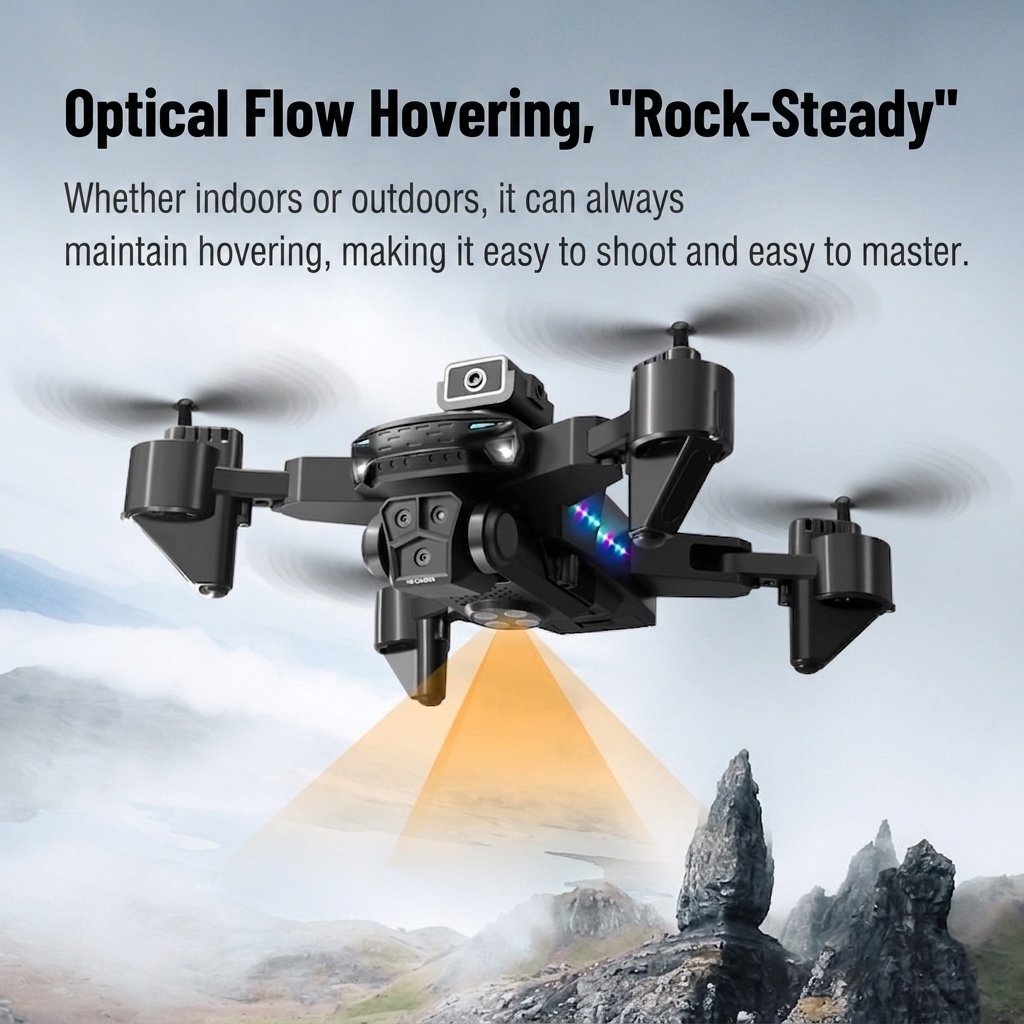 KY605s Foldable HD Camera Drone with Intelligent Obstacle Avoidance, Optical Flow Hovering, RC Quadcopter for Beginners