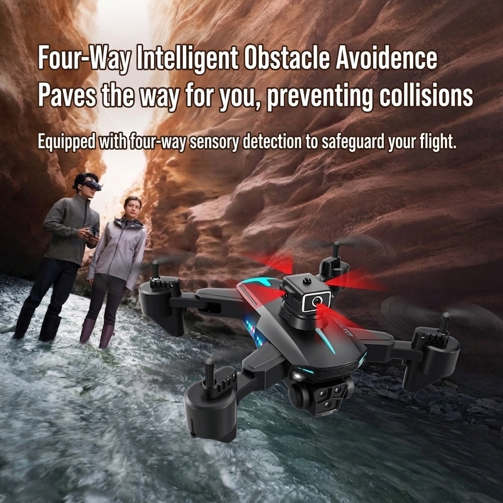 KY605s Foldable HD Camera Drone with Intelligent Obstacle Avoidance, Optical Flow Hovering, RC Quadcopter for Beginners