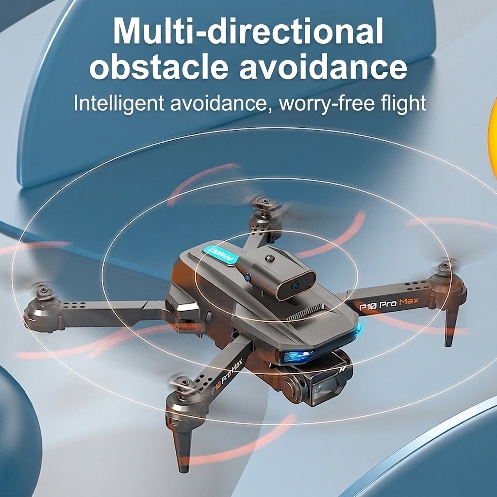 P10 Pro Max 8K Drone with 360° Obstacle Avoidance, Dual Camera, Optical Flow Positioning, Foldable RC Quadcopter