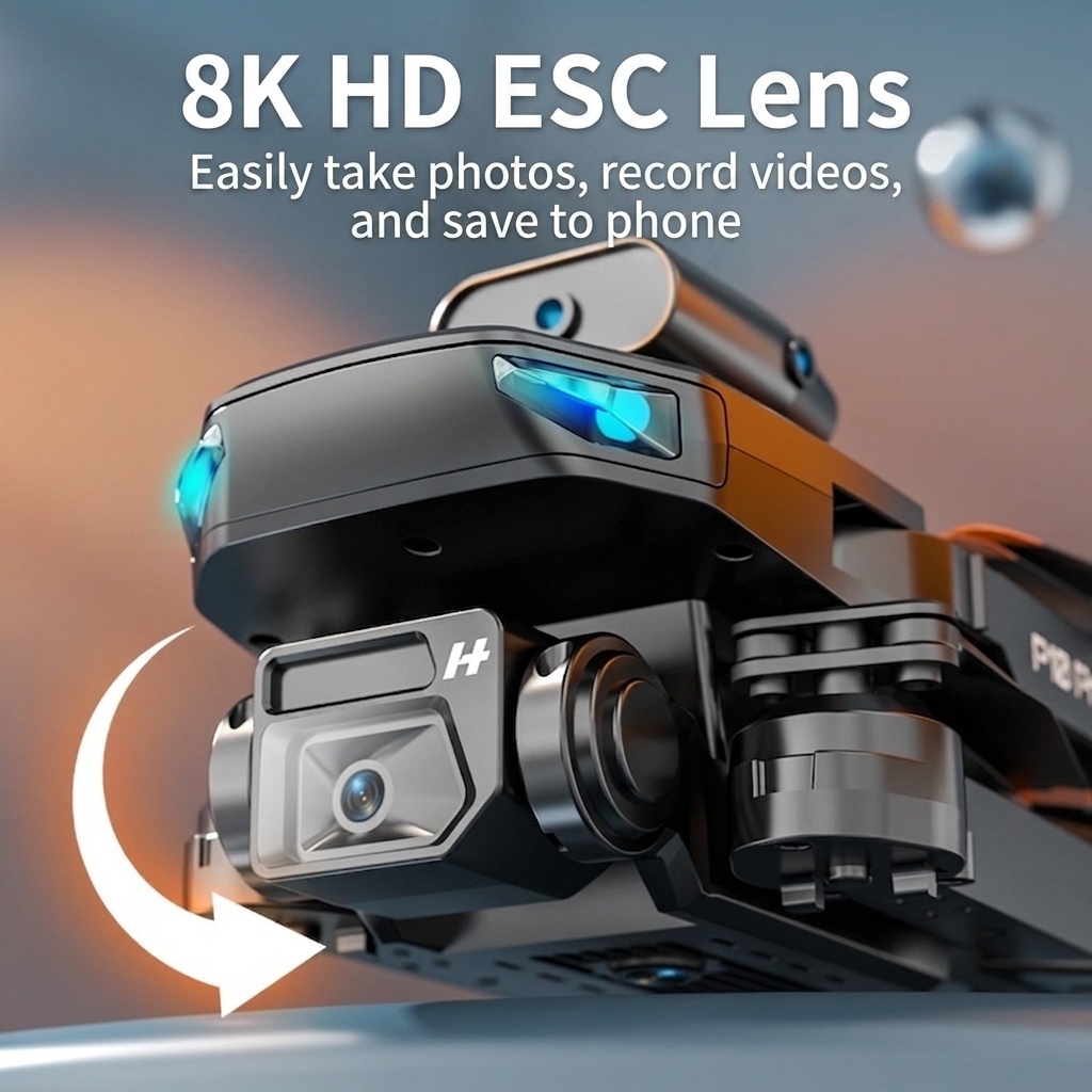 P10 Pro Max 8K Drone with 360° Obstacle Avoidance, Dual Camera, Optical Flow Positioning, Foldable RC Quadcopter