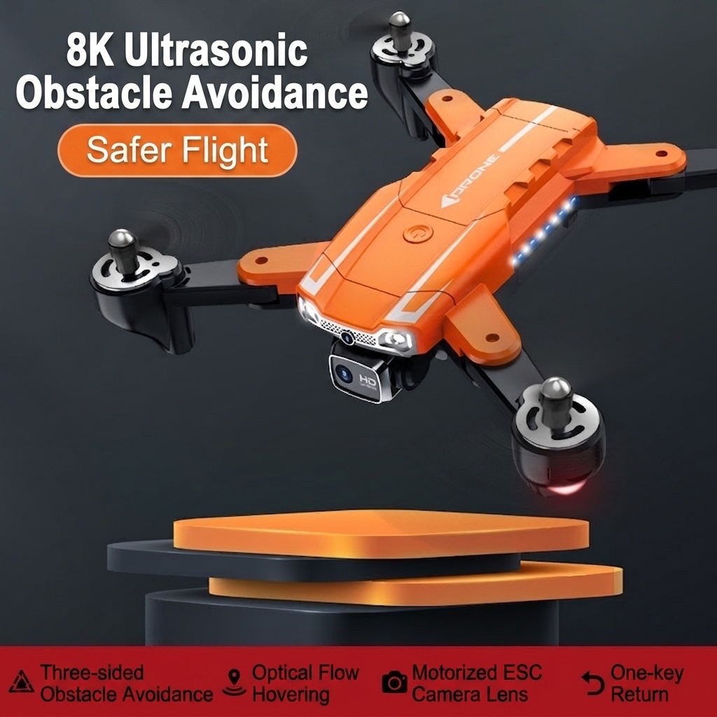 A5S Foldable 8K HD Drone with Intelligent Obstacle Avoidance, GPS Auto Return, Optical Flow Positioning, RC Quadcopter