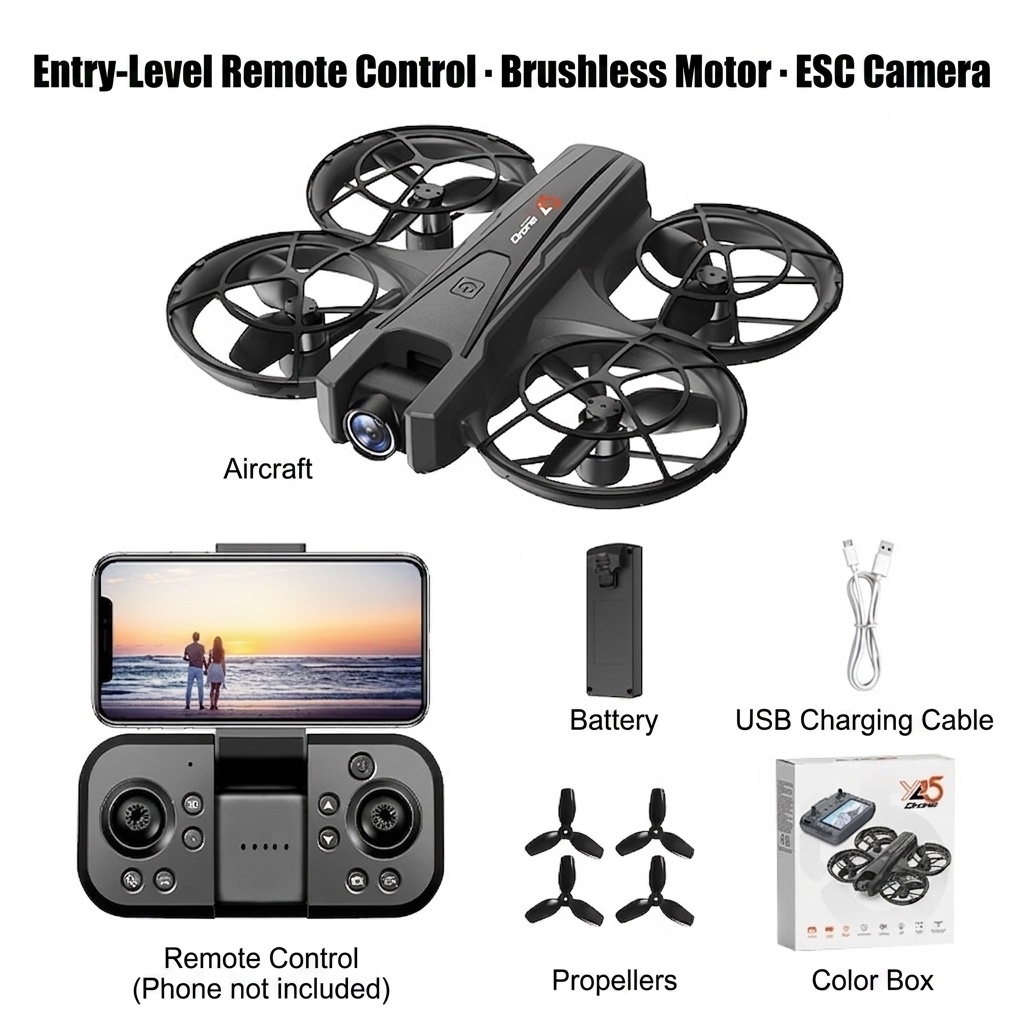 YL05 Brushless Drone with HD Camera, Optical Flow Positioning, Smart Remote Control, Long Flight Time RC Quadcopter