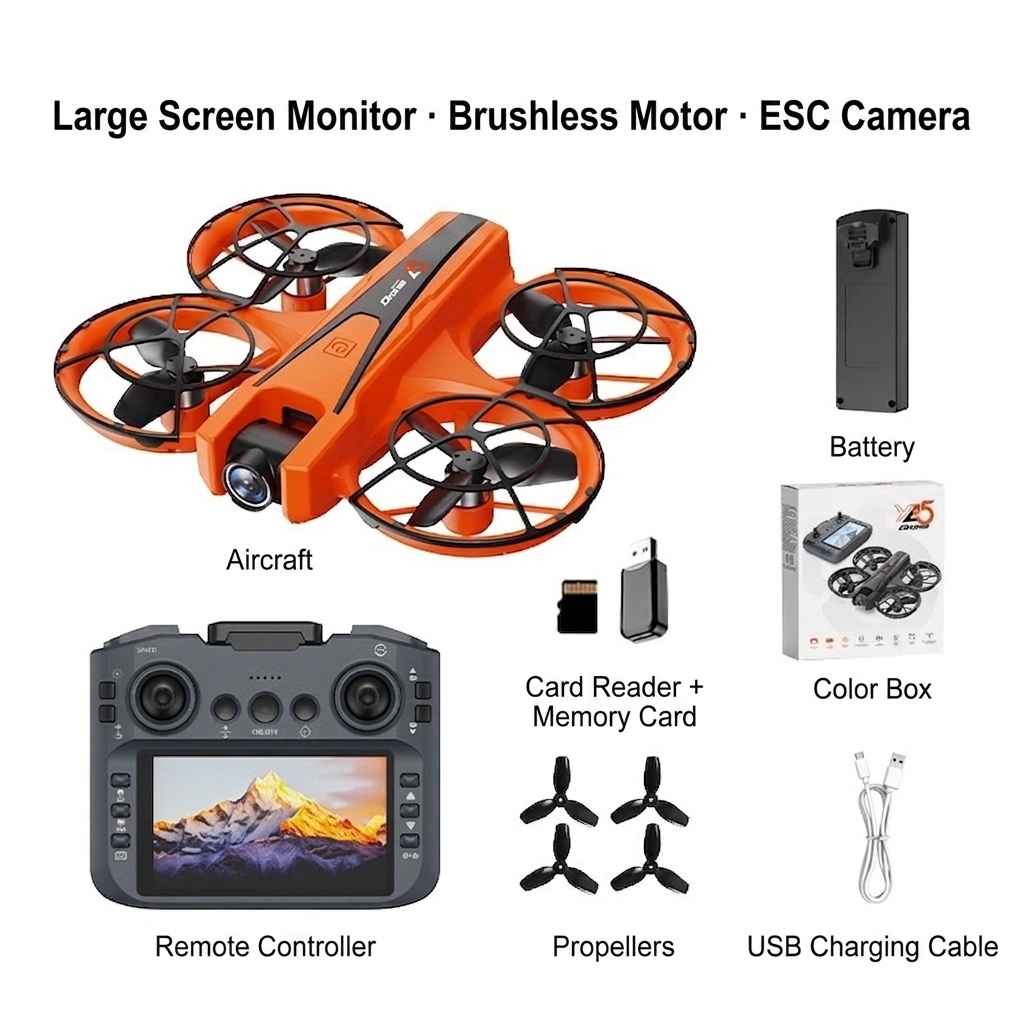 YL05 Brushless Drone with HD Camera, Optical Flow Positioning, Smart Remote Control, Long Flight Time RC Quadcopter