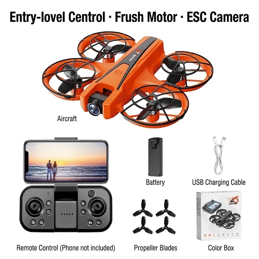 YL05 Brushless Drone with HD Camera, Optical Flow Positioning, Smart Remote Control, Long Flight Time RC Quadcopter