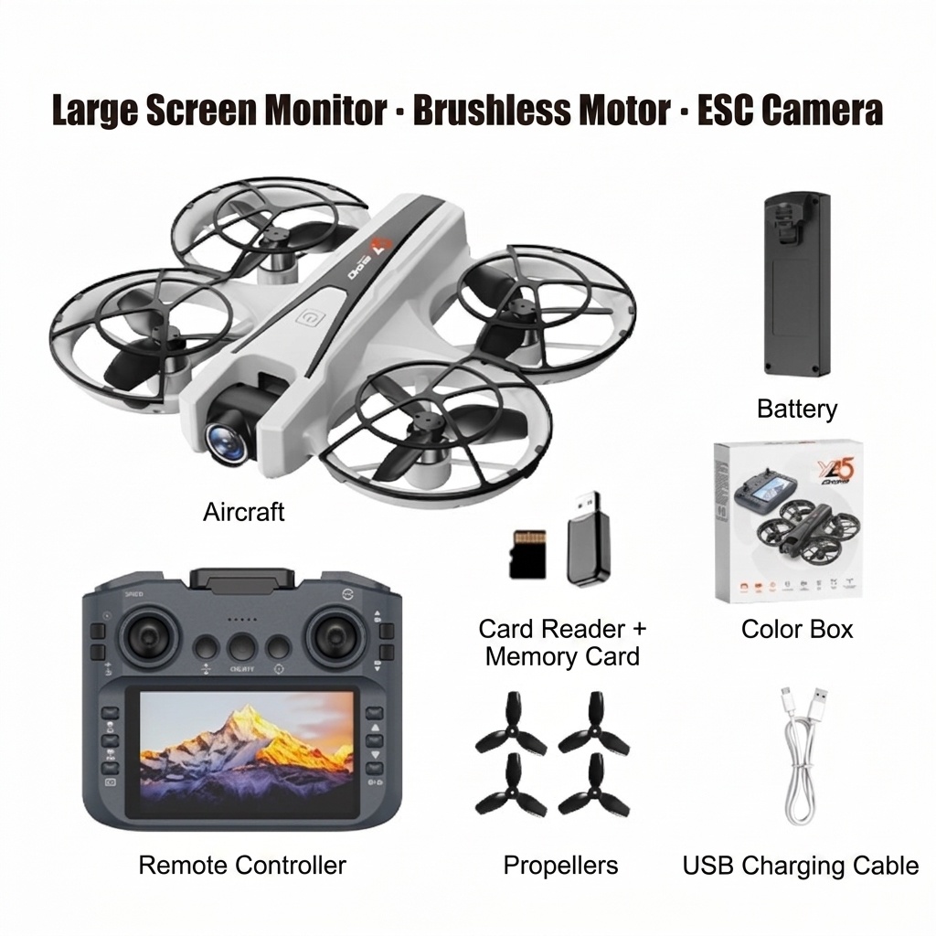 YL05 Brushless Drone with HD Camera, Optical Flow Positioning, Smart Remote Control, Long Flight Time RC Quadcopter