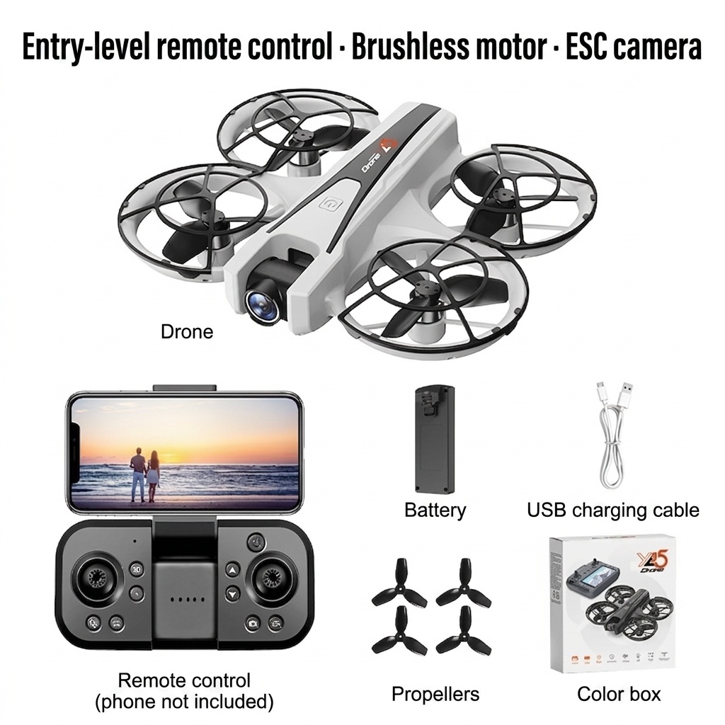 YL05 Brushless Drone with HD Camera, Optical Flow Positioning, Smart Remote Control, Long Flight Time RC Quadcopter