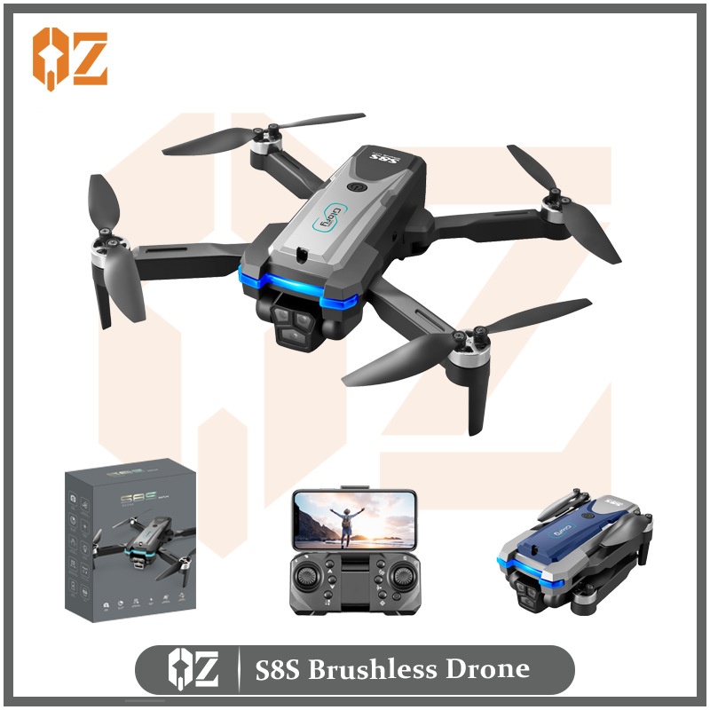 S8S Brushless Drone with 4K/6K/8K HD Camera, GPS Navigation, Foldable RC Quadcopter for Adults and Beginners