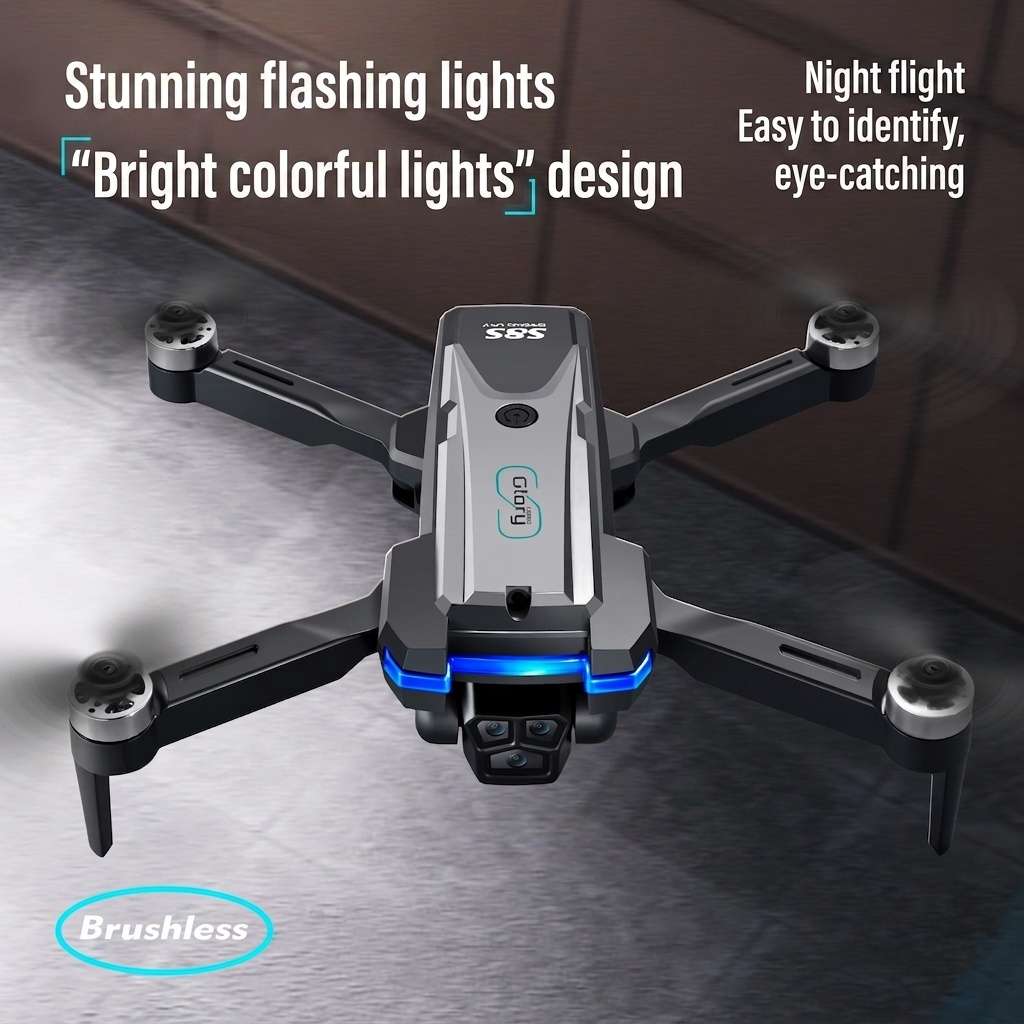 S8S Brushless Drone with 4K/6K/8K HD Camera, GPS Navigation, Foldable RC Quadcopter for Adults and Beginners