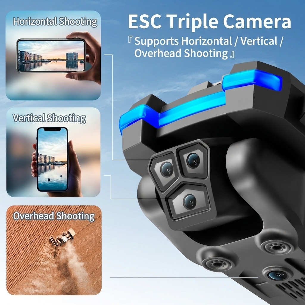 S8S Brushless Drone with 4K/6K/8K HD Camera, GPS Navigation, Foldable RC Quadcopter for Adults and Beginners