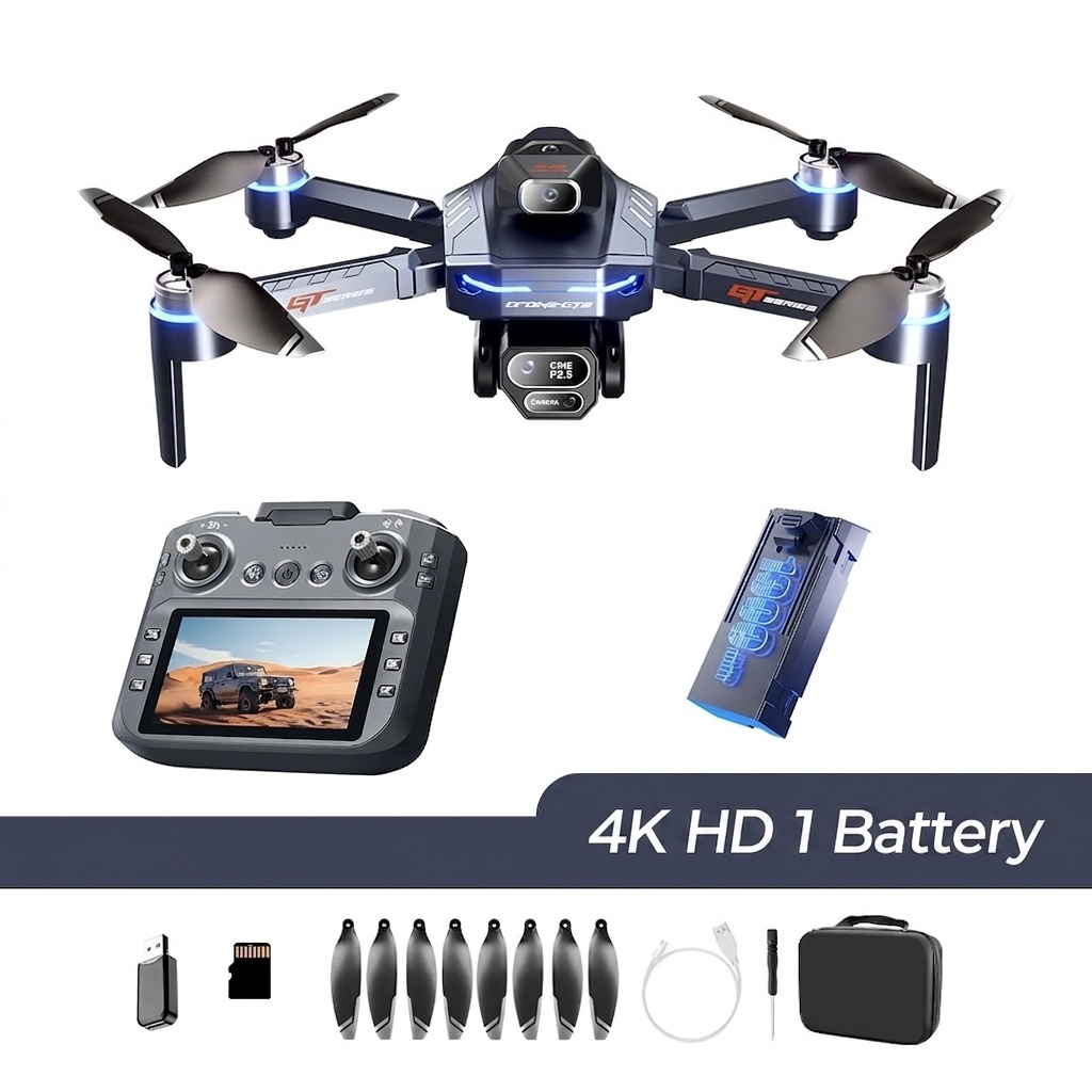 GT8 4K/6K HD Drone with GPS FPV, Long Battery Life, Screen Remote Control, Brushless Motor Quadcopter