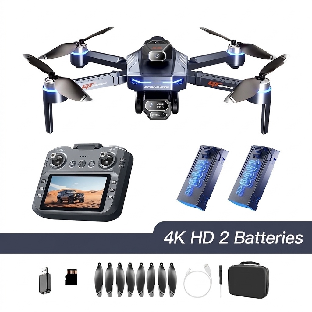 GT8 4K/6K HD Drone with GPS FPV, Long Battery Life, Screen Remote Control, Brushless Motor Quadcopter