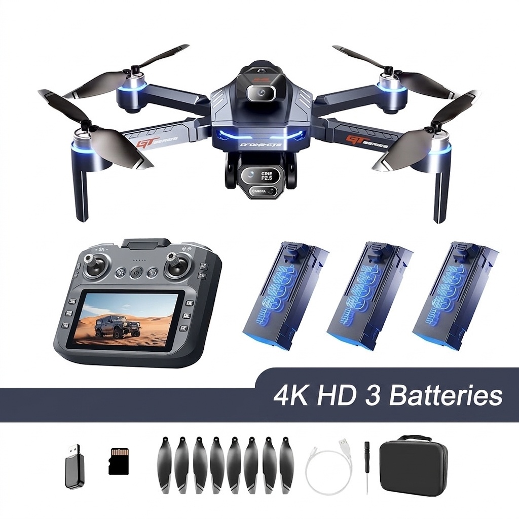 GT8 4K/6K HD Drone with GPS FPV, Long Battery Life, Screen Remote Control, Brushless Motor Quadcopter