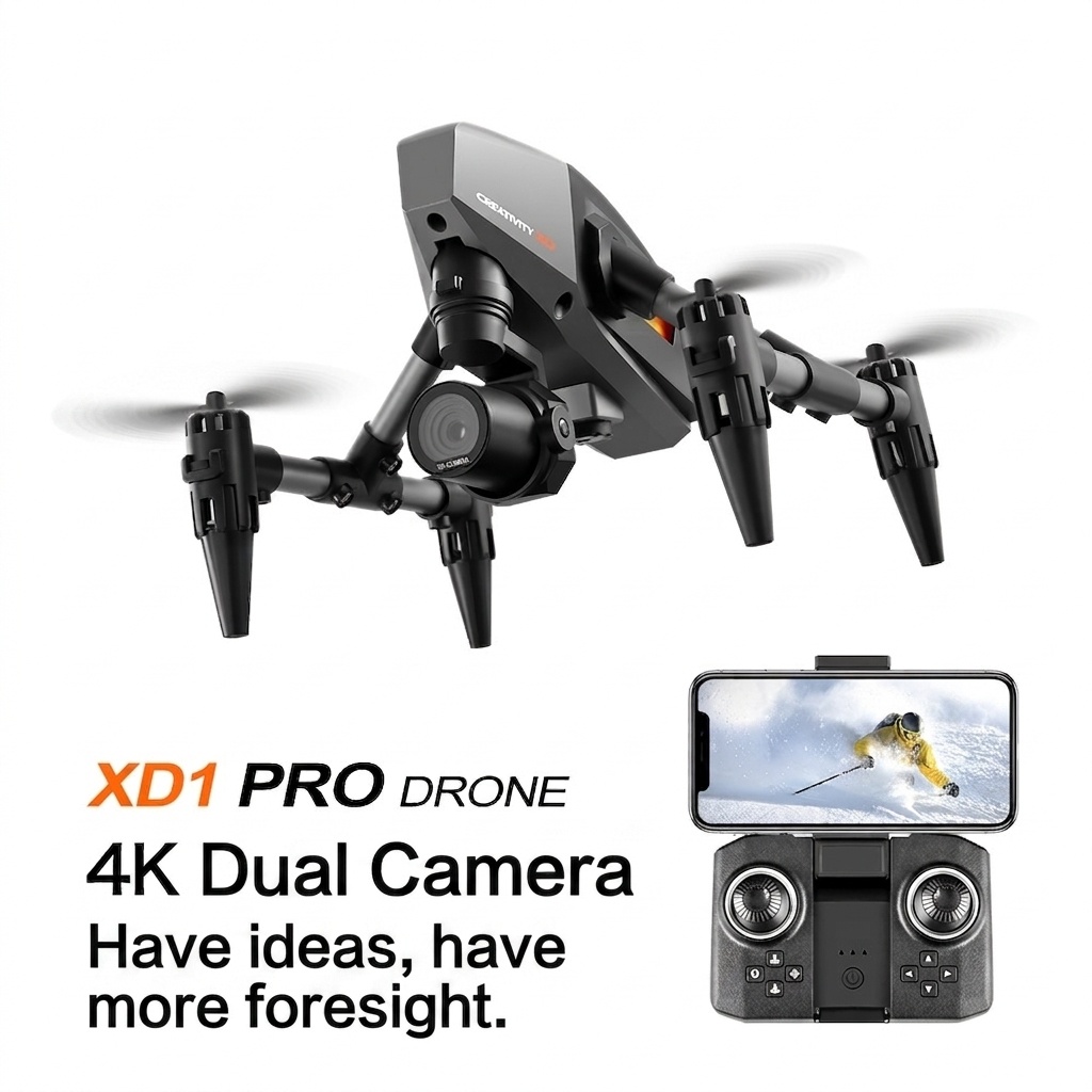 XD1 PRO Drone with 4K/6K/8K High-Resolution Camera, Advanced Optical Flow Positioning, Durable Alloy Body RC Quadcopter