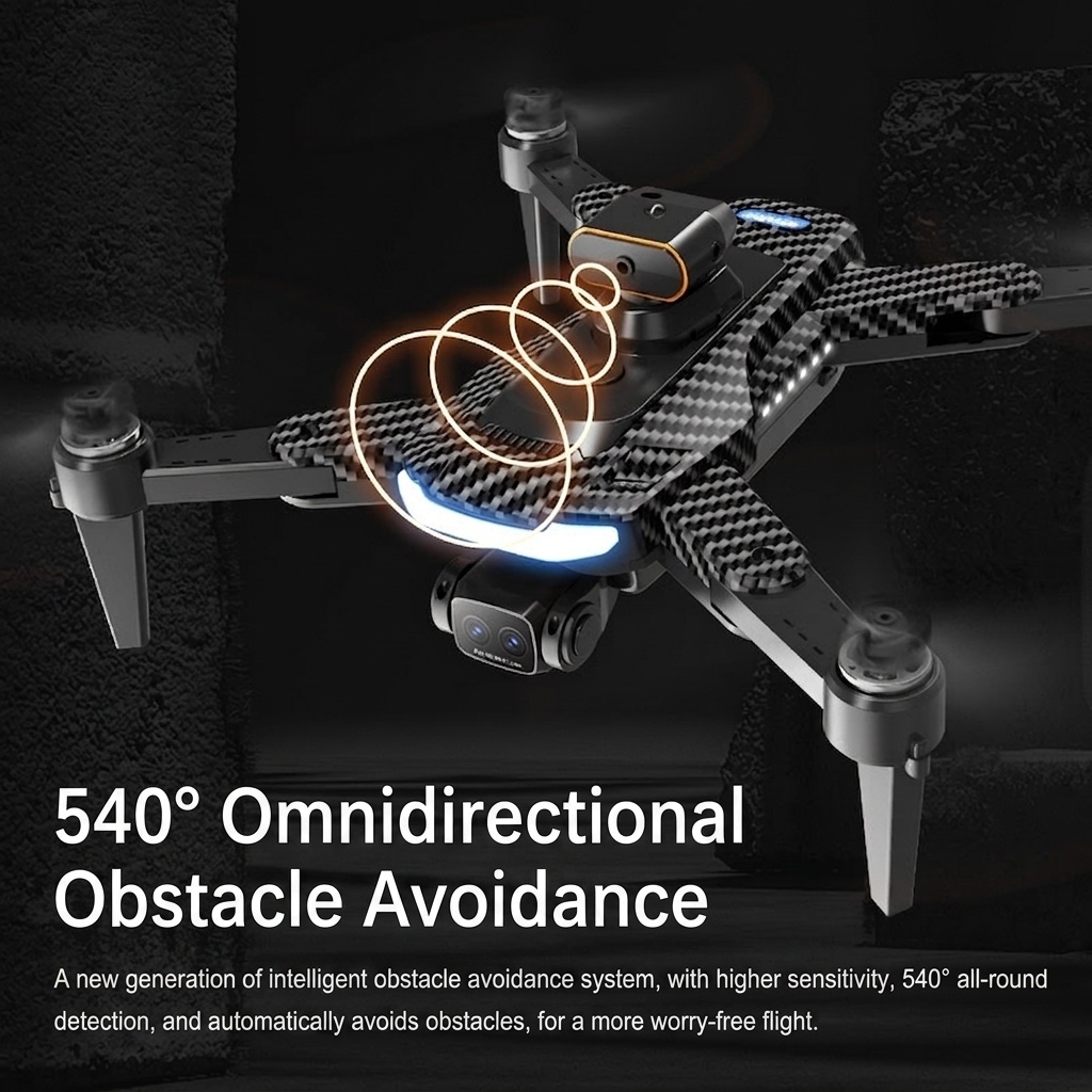 P17 Pro GPS Brushless Drone with 4K Camera, 540° Obstacle Avoidance, Optical Flow Positioning, Foldable RC Quadcopter
