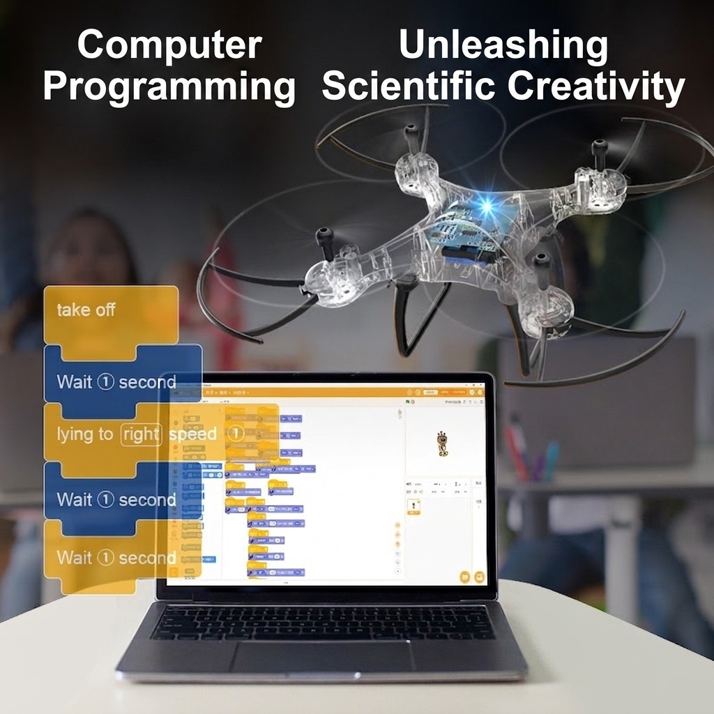 S1 Programming Drone, Educational RC Quadcopter for Kids, Block-Based Coding, Stable Flight, Aerial Stunts