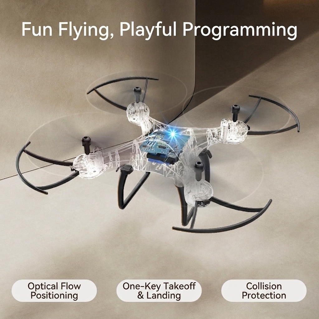 S1 Programming Drone, Educational RC Quadcopter for Kids, Block-Based Coding, Stable Flight, Aerial Stunts