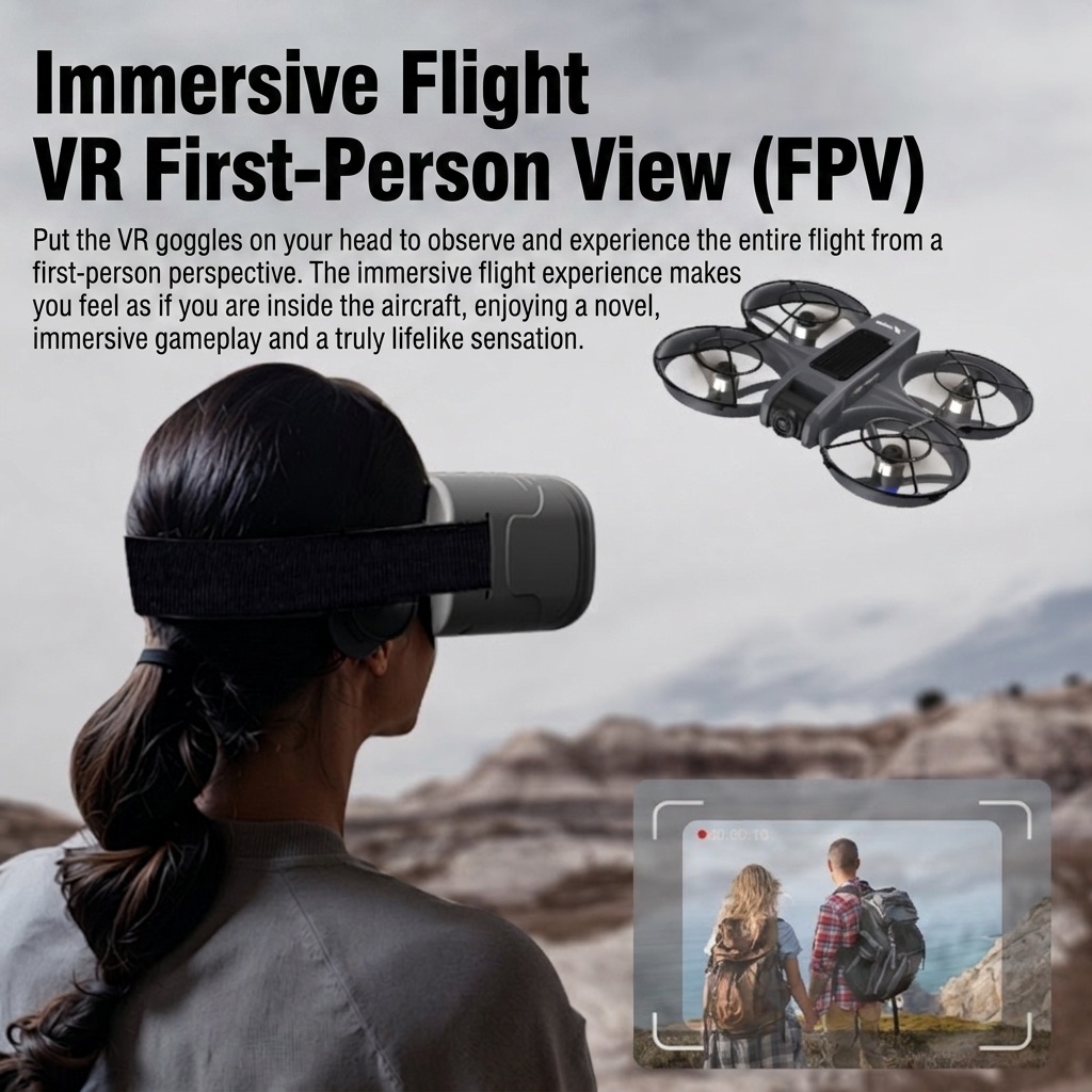 X226 Brushless FPV Drone with VR Headset, HD Camera, Integrated Screen Remote, Foldable RC Quadcopter