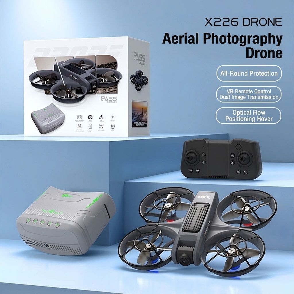 X226 Brushless FPV Drone with VR Headset, HD Camera, Integrated Screen Remote, Foldable RC Quadcopter