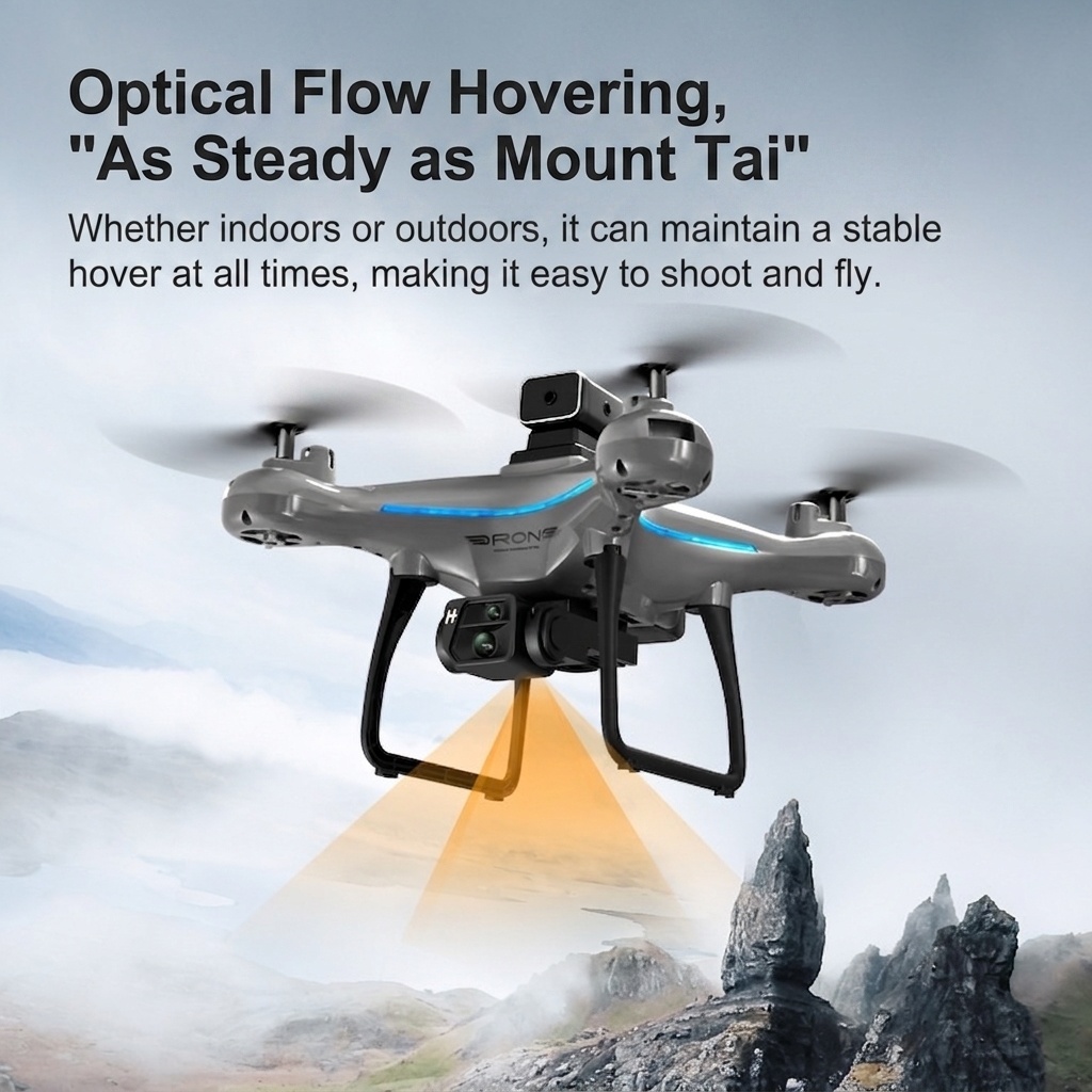 KY102 4K Drone with Dual Camera, Intelligent Obstacle Avoidance, Optical Flow Positioning, Foldable RC Quadcopter