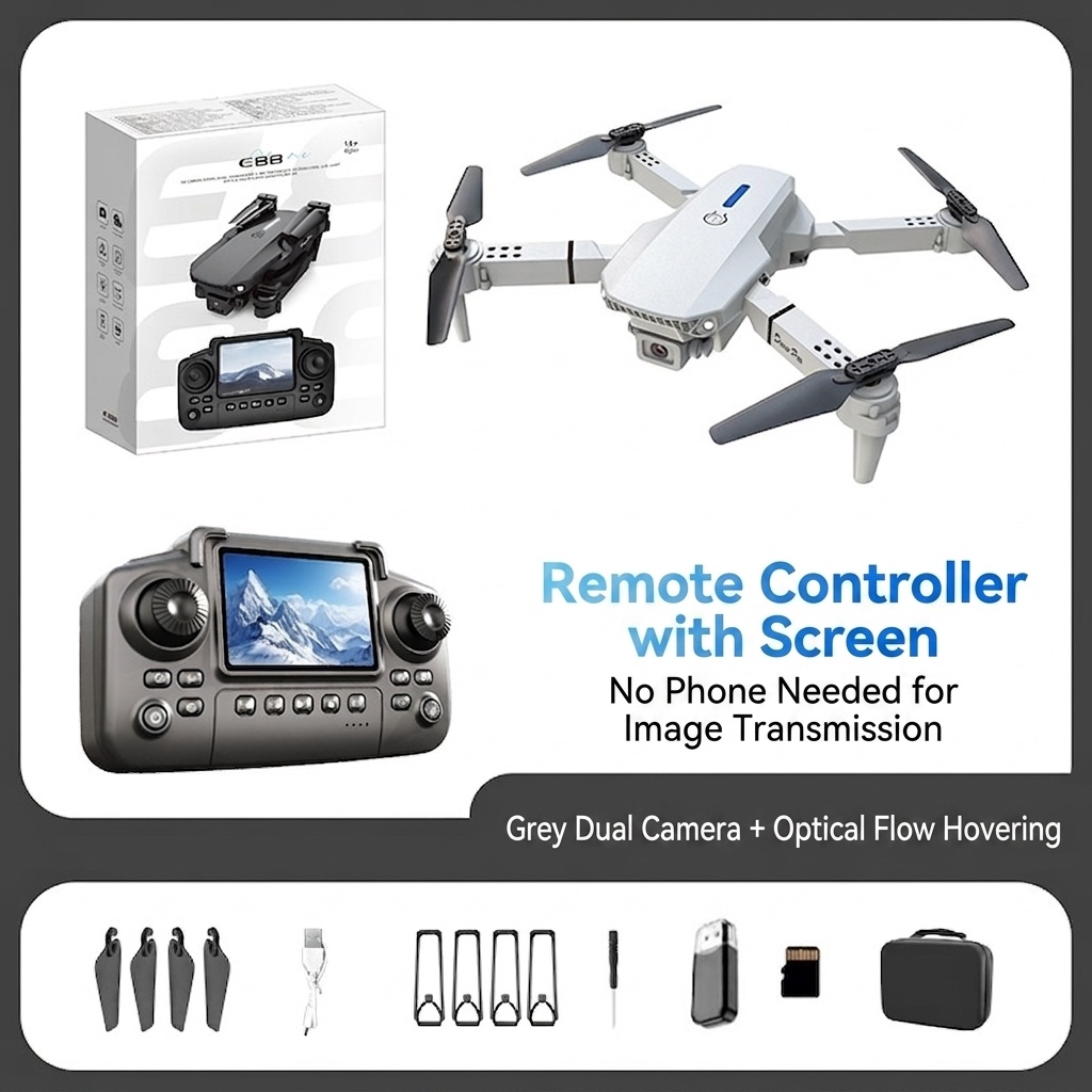 E88/E99 Foldable Drone with Dual HD Camera, Screen Remote Control, Optical Flow Positioning, RC Quadcopter