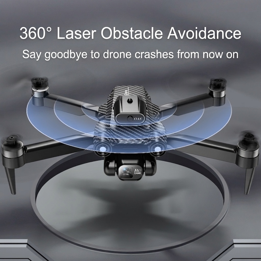 A13 8K Ultra HD Foldable Drone with Dual Camera, 360° Laser Obstacle Avoidance, Brushless Motor, Optical Flow Positioning