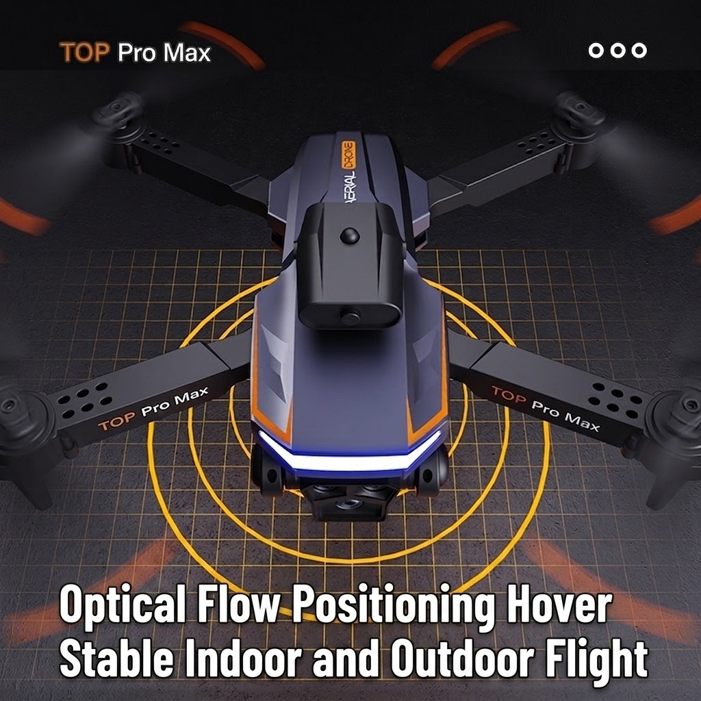 TOP Pro Max P18 8K HD Foldable Drone with 3-Camera System, 540° Intelligent Obstacle Avoidance, Optical Flow Positioning