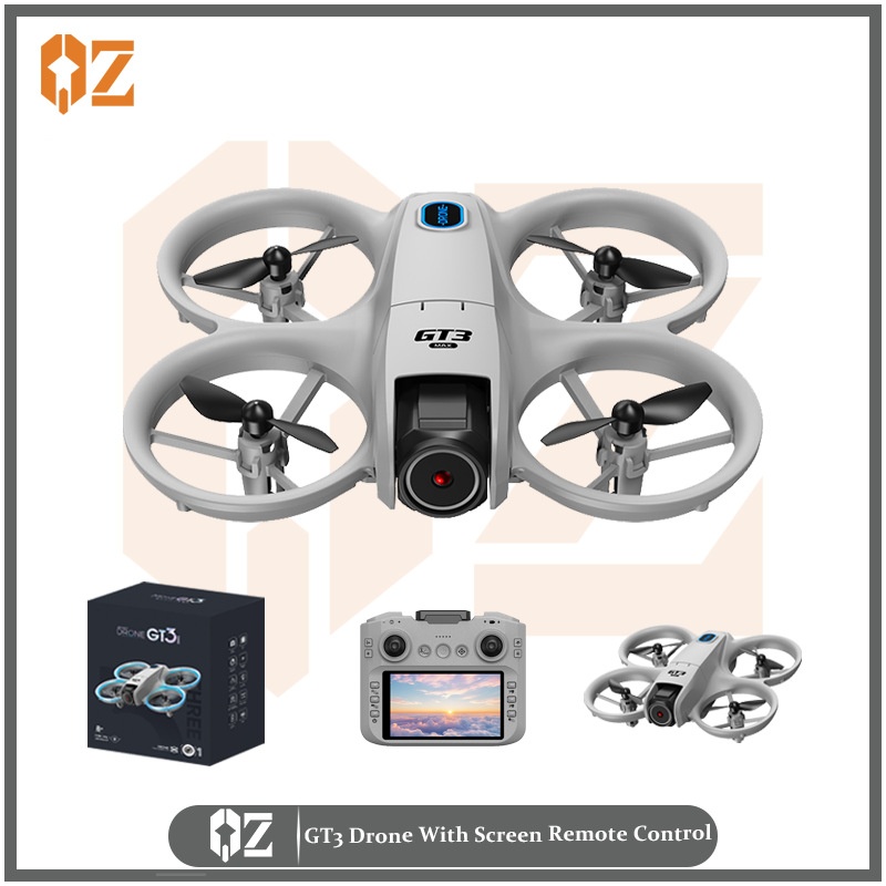 GT3 FPV Drone with HD Camera, Screen Remote Control, 180° Adjustable Lens, 360° Anti-Collision Quadcopter