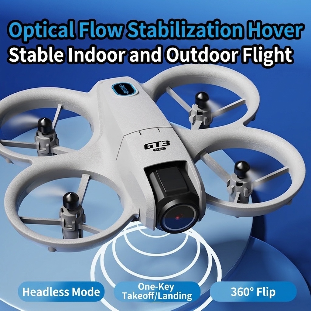 GT3 FPV Drone with HD Camera, Screen Remote Control, 180° Adjustable Lens, 360° Anti-Collision Quadcopter