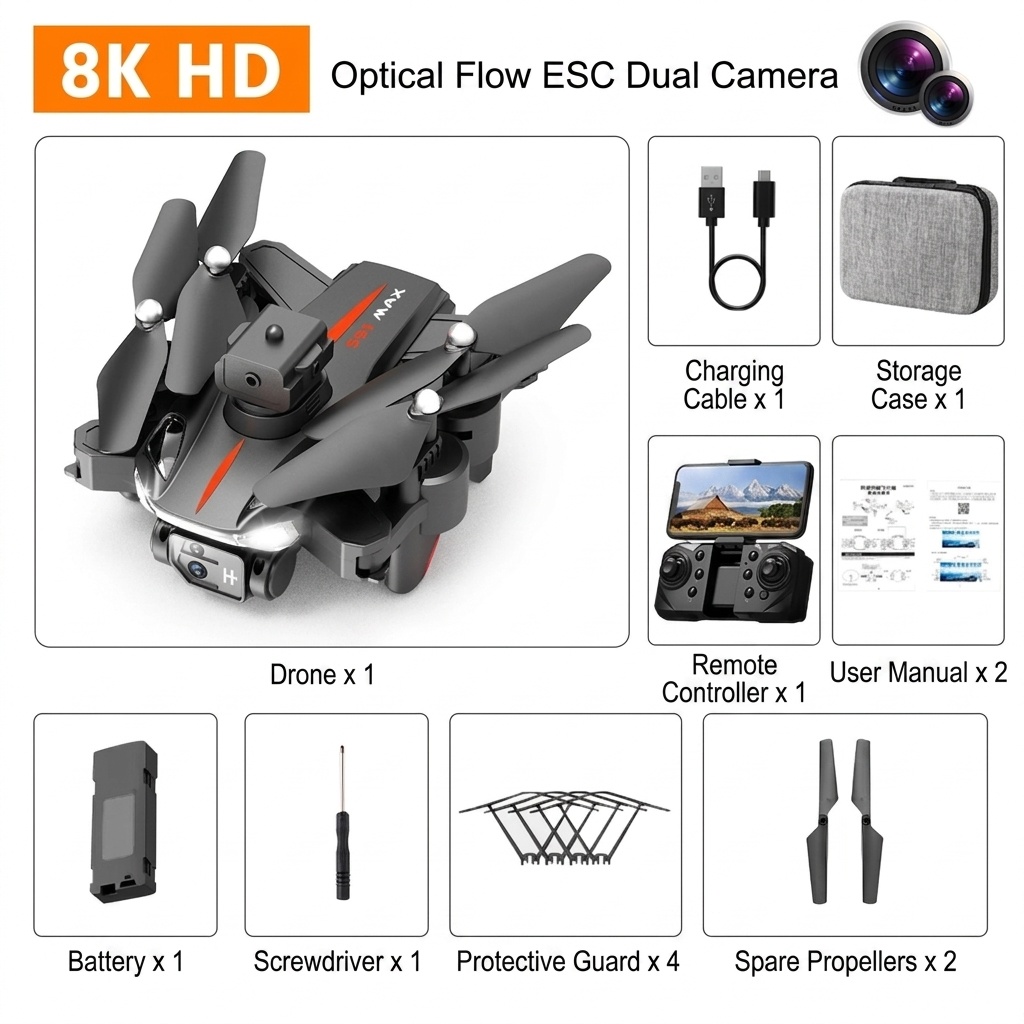 P11 GPS Brushless Drone with 8K HD Dual Camera, Optical Flow Positioning, Intelligent Obstacle Avoidance, FPV Quadcopter