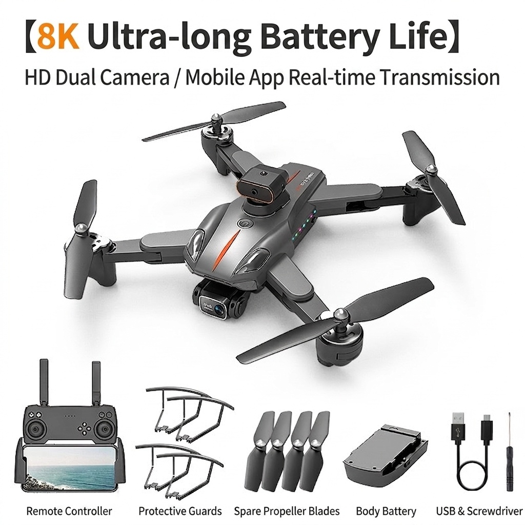 P11 GPS Brushless Drone with 8K HD Dual Camera, Optical Flow Positioning, Intelligent Obstacle Avoidance, FPV Quadcopter